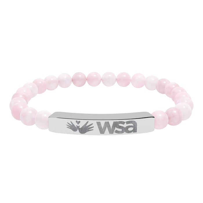 Engraved Natural Stone Stretch Bar Bracelet