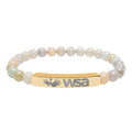 Engraved Natural Stone Stretch Bar Bracelet