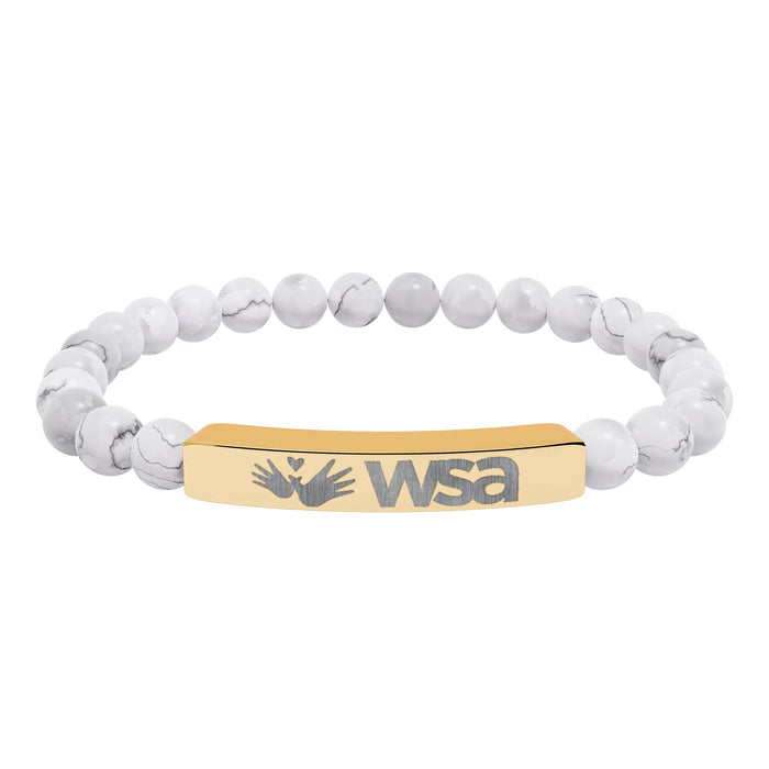 18K Gold PVD coating / Howlite / One Size