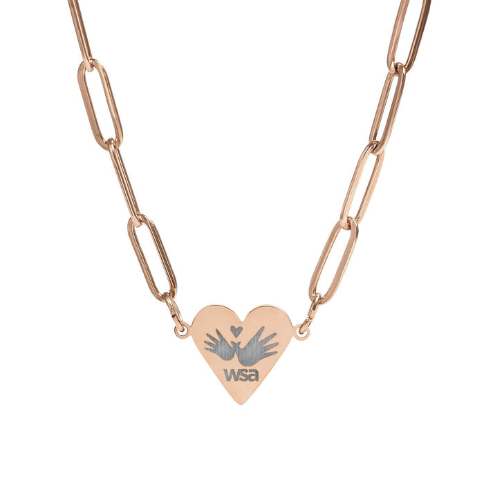 Engraved Paperclip Heart Necklace