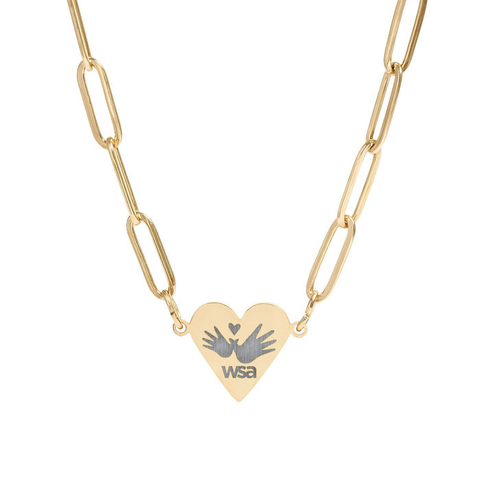 Engraved Paperclip Heart Necklace