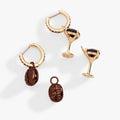 Espresso Martini Interchangeable Charm Huggie Hoop Set of 2