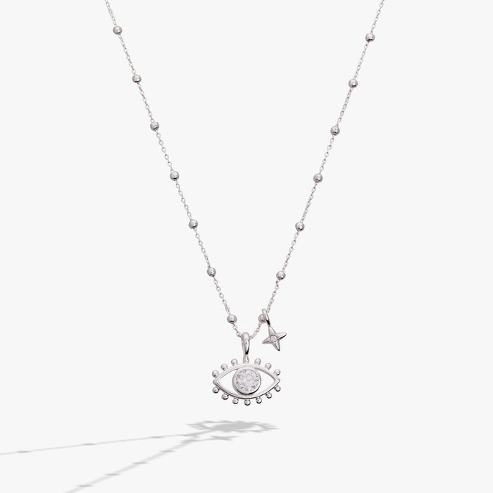 Evil Eye Duo Charm Necklace
