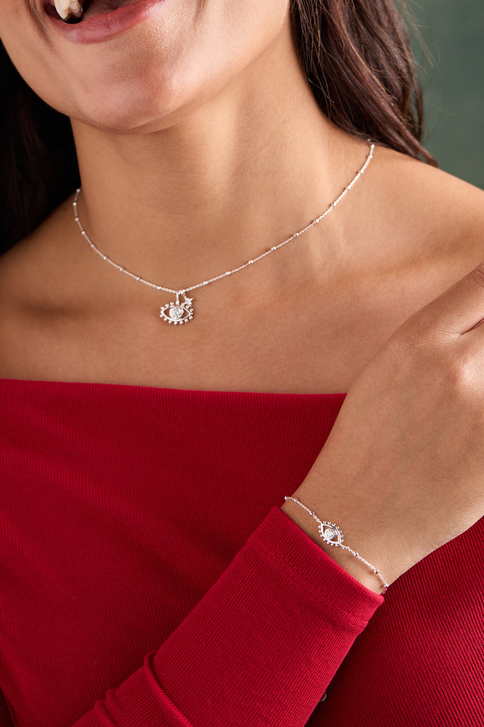 Evil Eye Duo Charm Necklace