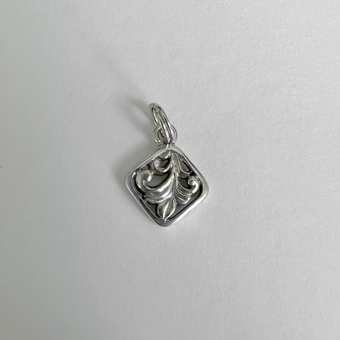 Filigree Old English Charm in 14K Yellow, White, Pink or Green Gold