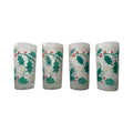 Fred Press Mid-Century Frosted Christmas Holly Glasses (Set of 4)