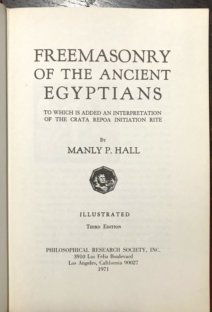 FREEMASONRY OF THE ANCIENT EGYPTIANS, Manly P. Hall, 1971 - ISIS MAGICK OCCULT
