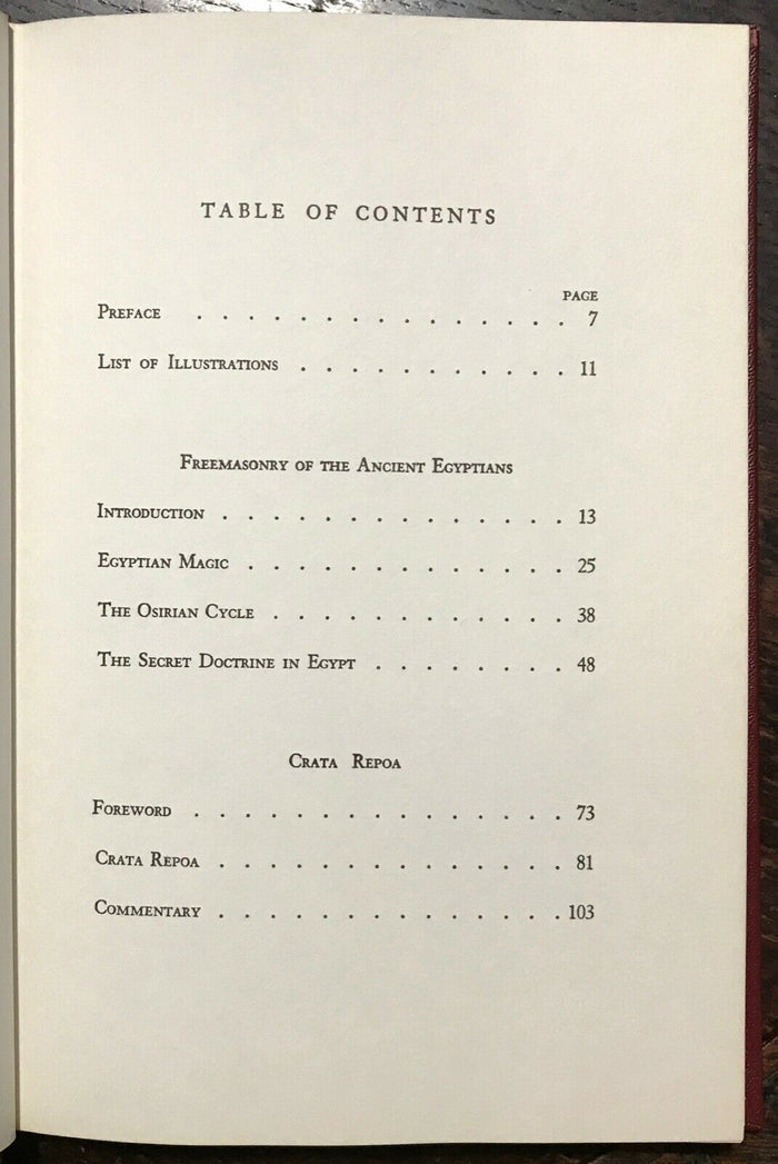 FREEMASONRY OF THE ANCIENT EGYPTIANS, Manly P. Hall, 1971 - ISIS MAGICK OCCULT