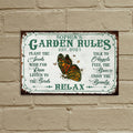 Garden Rules - Personalized Metal Sign, Garden Sign, Gift For Garden Lovers