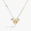 Gemini Zodiac Charm Cluster Necklace