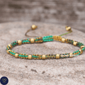 Gold Hematite colourful 4mm Adjustable Minimalist Yoga Boho Ethnic, Tibetan, birthday, protection, balance - LND Bands