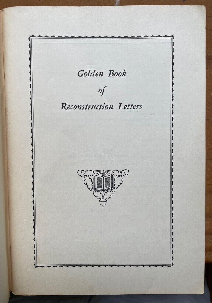 GOLDEN BOOK OF RECONSTRUCTION LETTERS - Llewellyn George, 1st 1941 - ASTROLOGY