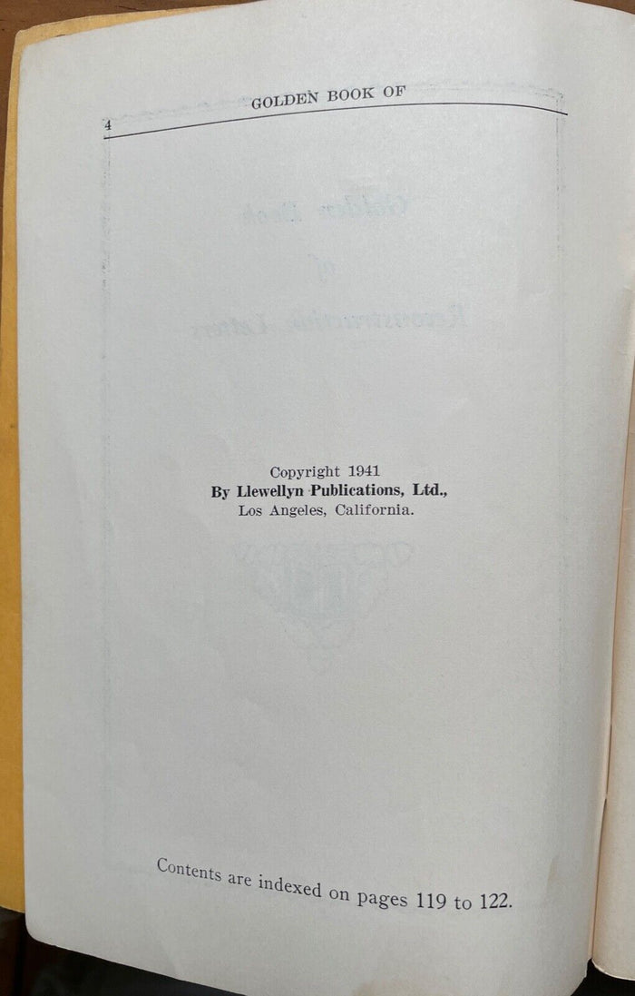 GOLDEN BOOK OF RECONSTRUCTION LETTERS - Llewellyn George, 1st 1941 - ASTROLOGY