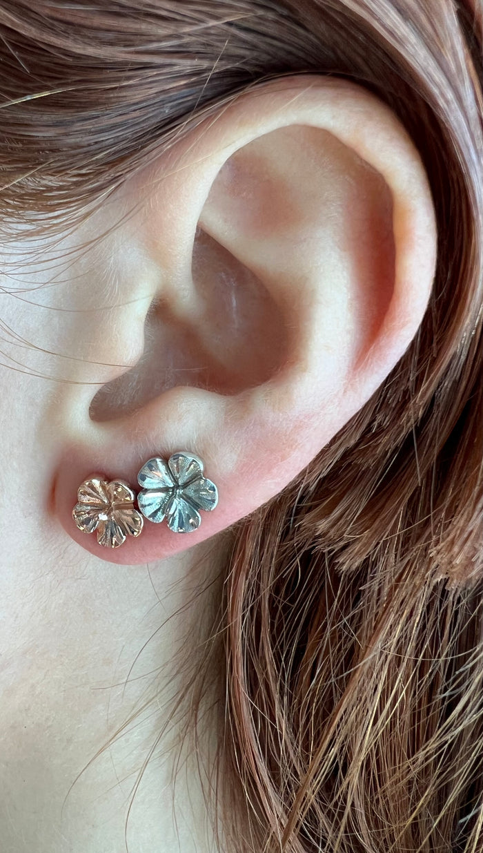 Girl wearing Hawaiian Hibiscus Earrings