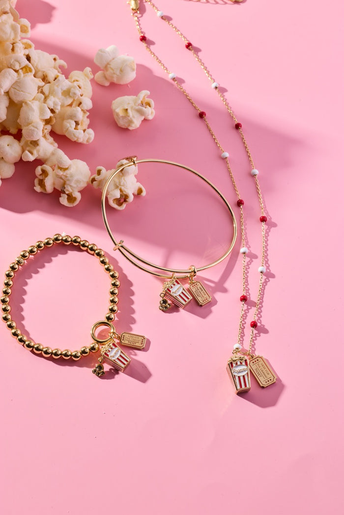 'Here For The Drama!' Movie Theater Popcorn Stretch Bracelet