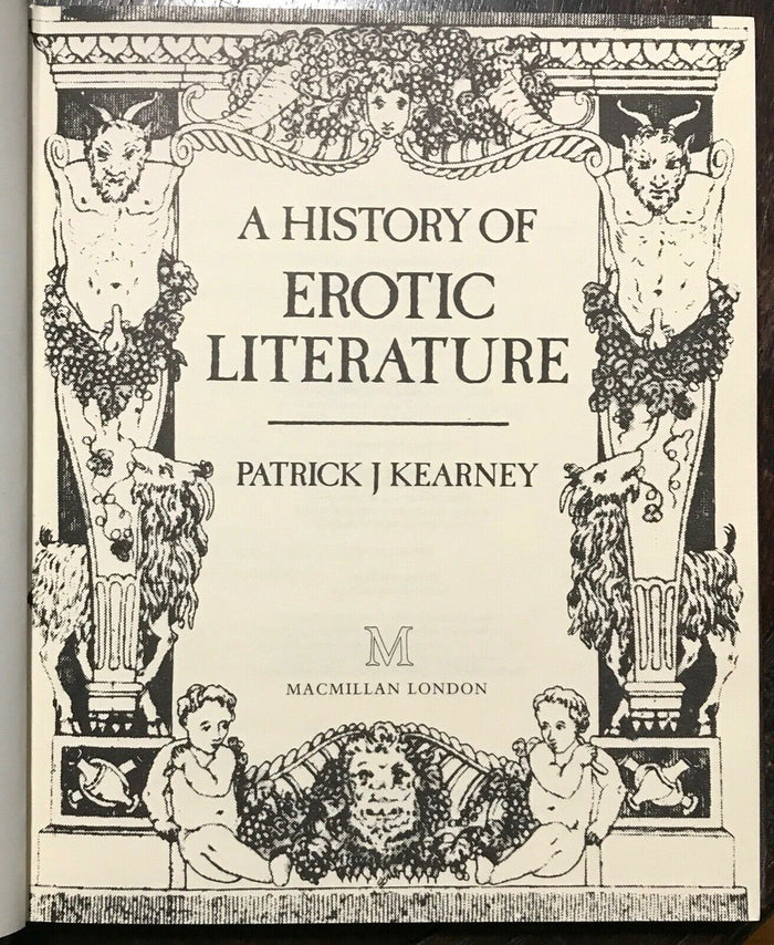HISTORY OF EROTIC LITERATURE - 1st Ed, 1982 - EROTICA HISTORY ART