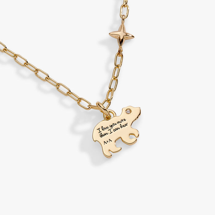 'I Love You More Than I Can Bear' Cub Pendant Necklace