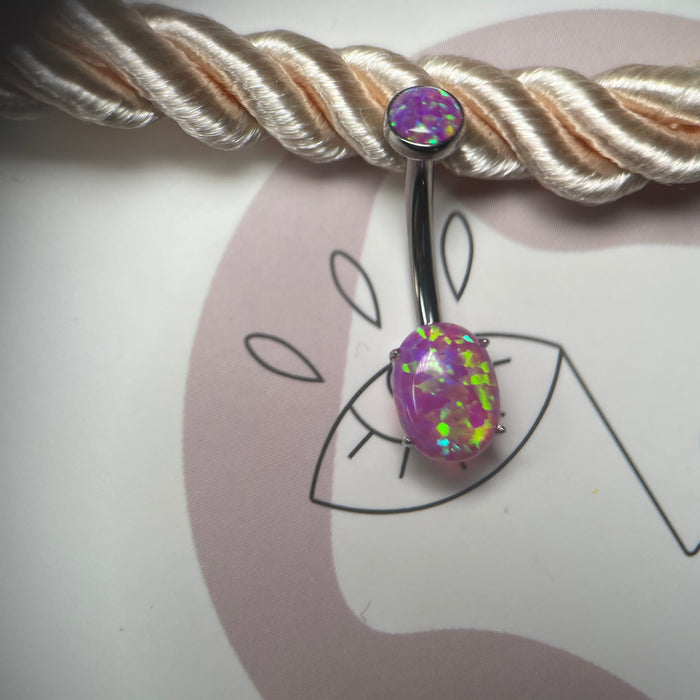 Anatometal Oval Cut Navel Curve