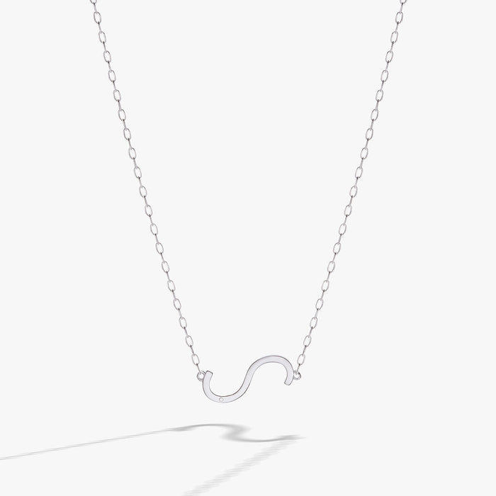 Initial S Precious Elongated Necklace