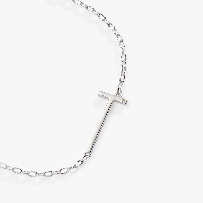 Initial T Precious Elongated Necklace