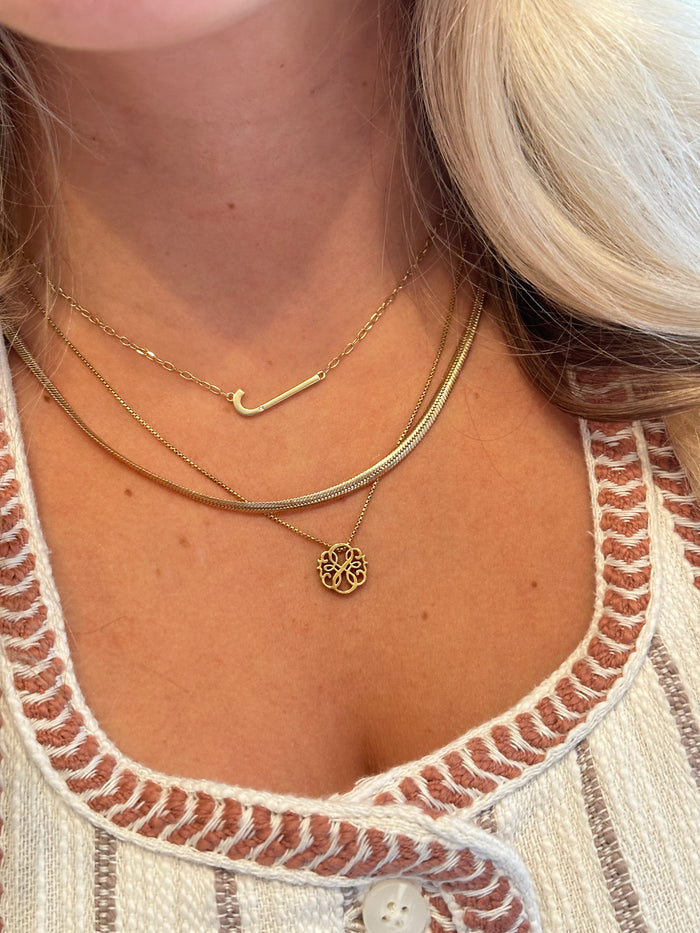 Initial J Precious Elongated Necklace