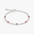July Birthstone Ruby Curb Chain Bracelet