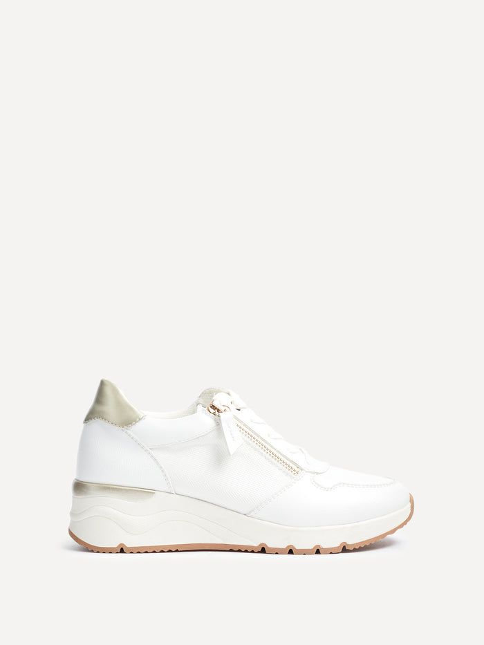 Kyla White Wedge Trainers