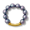 Large Iris Pebble Pearl Stacking Bracelet