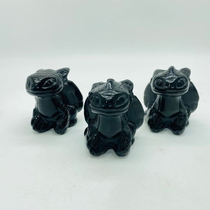 Large Obsidian Toothless Dragon Carving Wholesale -Wholesale Crystals