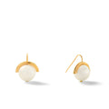 Large Pearl Moon Earring ~ Gold