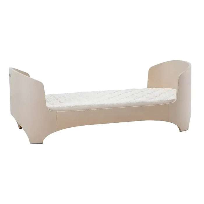 Beige Leander Junior bed with mattress and wooden components for Toshi Baby conversion