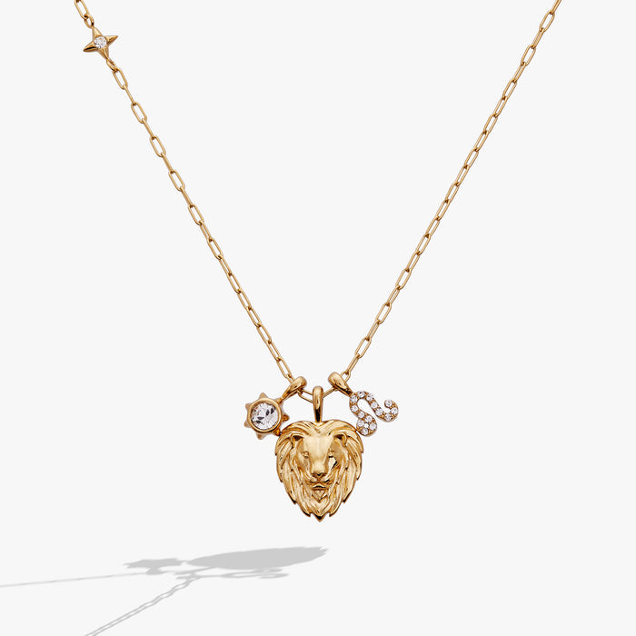 Leo Zodiac Charm Cluster Necklace