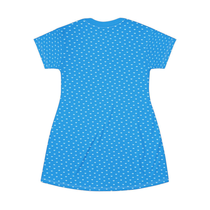 Light Blue Heart and Hand Adventure Seekers T-Shirt Dress