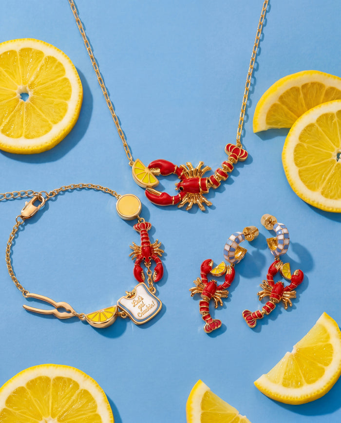 Lobster Boil 'Let's Get Crackin!' Inline Charm Bracelet
