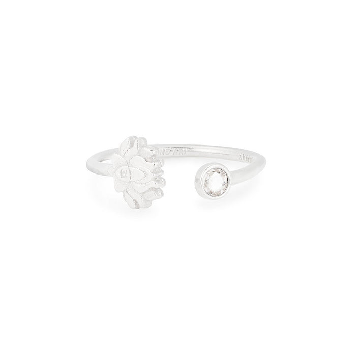 Lotus Adjustable Ring Shiny Silver, Alex and Ani