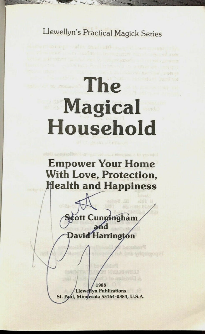 MAGICAL HOUSEHOLD - Cunningham, 1988 SIGNED - MAGICK WITCHCRAFT WITCH GRIMOIRE