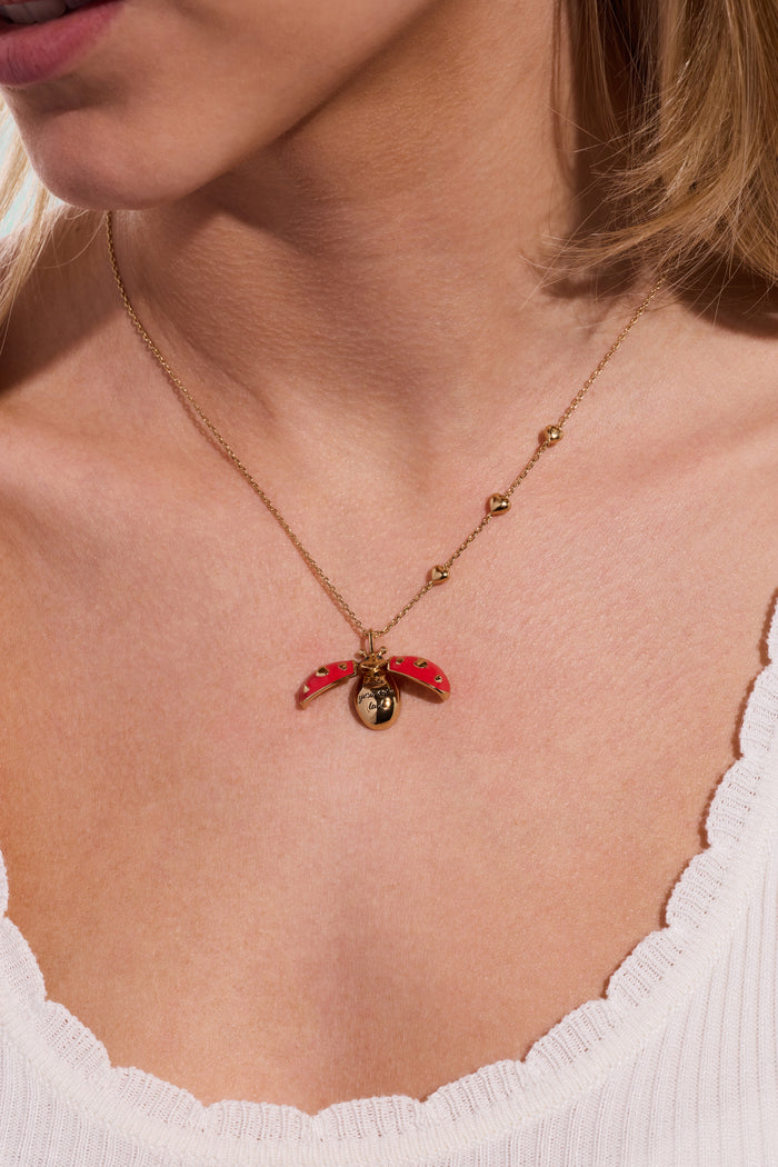 'Make Your Own Luck' Ladybug Locket Pendant