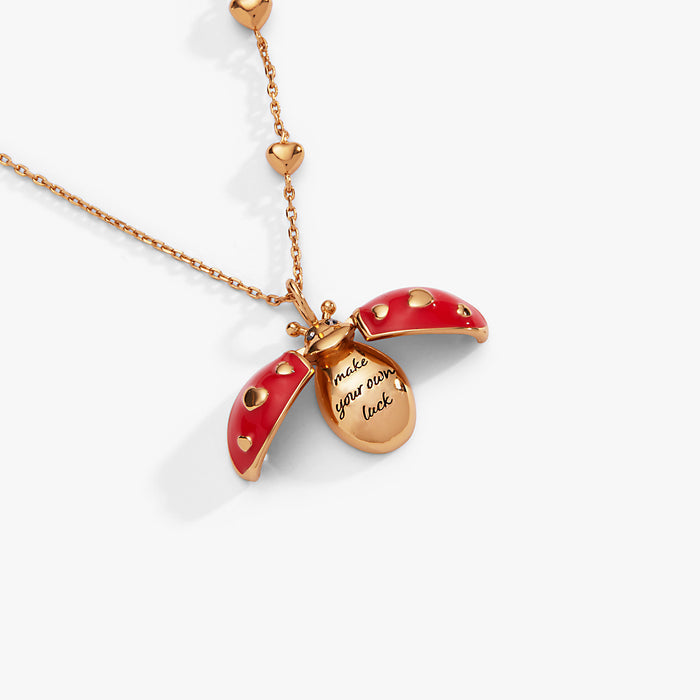 'Make Your Own Luck' Ladybug Locket Pendant