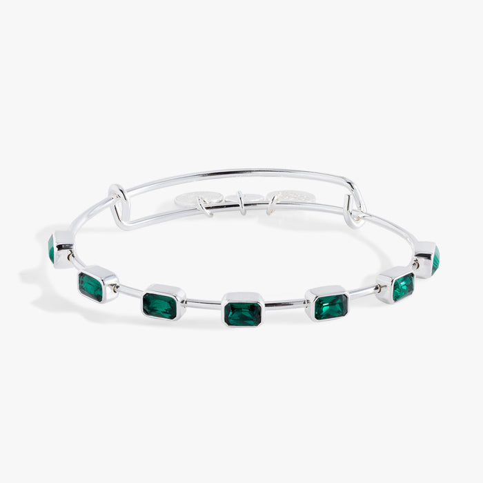 May Birthstone Emerald Cut Bangle