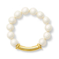 Medium Pebble Pearl Stacking Bracelet — White