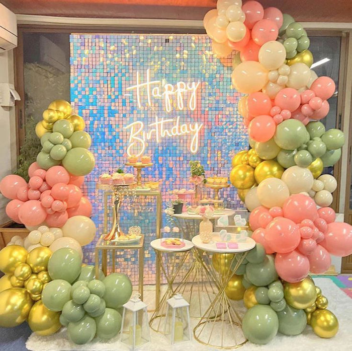 Mocsicka Colored Square Silver Shimmer Wall Panels Easy Setup-Mocsicka Party
