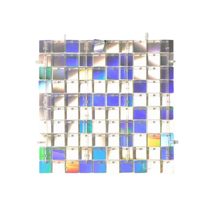 Mocsicka Colored Square Silver Shimmer Wall Panels Easy Setup
