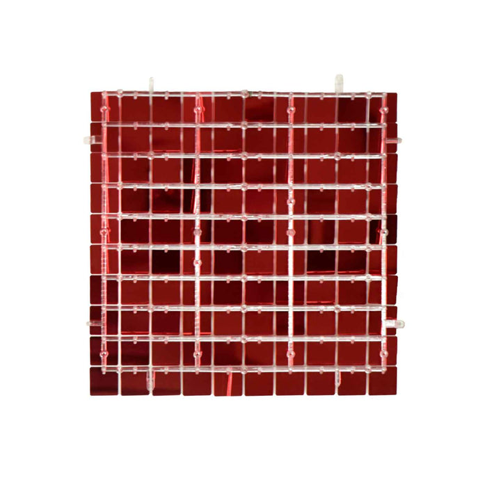Mocsicka Square Red Shimmer Wall Panels Easy Setup