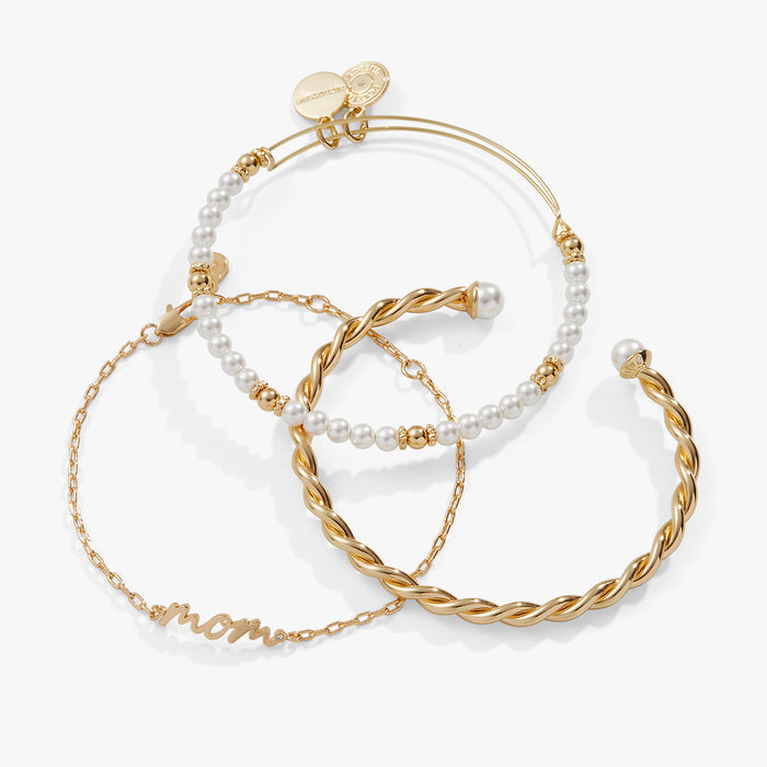 Mom Script Bracelet, Set of 3