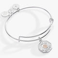'Mom Wisdom' Rose Quartz Crystal Charm Bangle