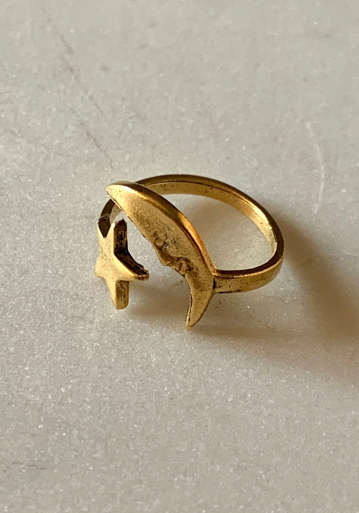 Moon and Star Ring