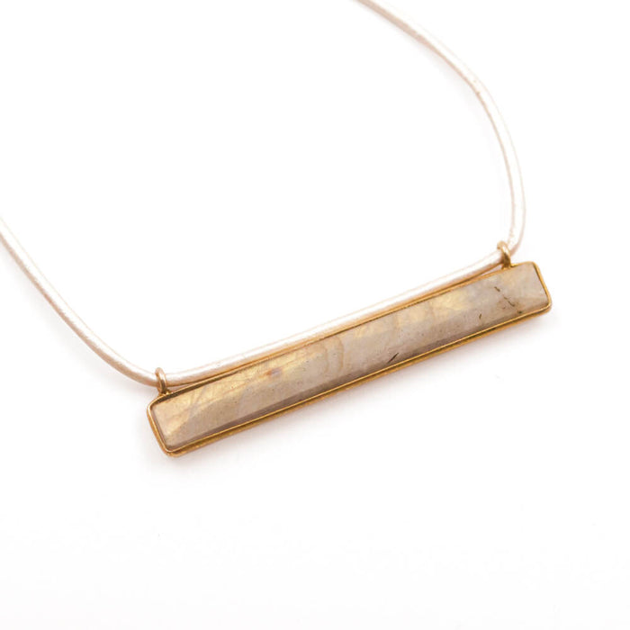 MOROKA Labradorite Leather Necklace