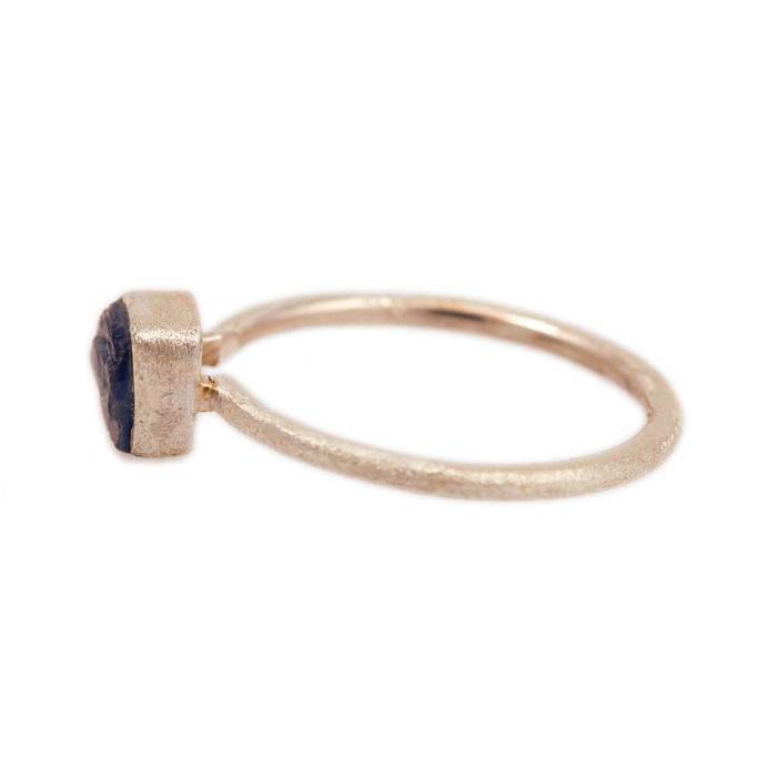 MOROKA Sterling Silver Kyanite Cube Ring