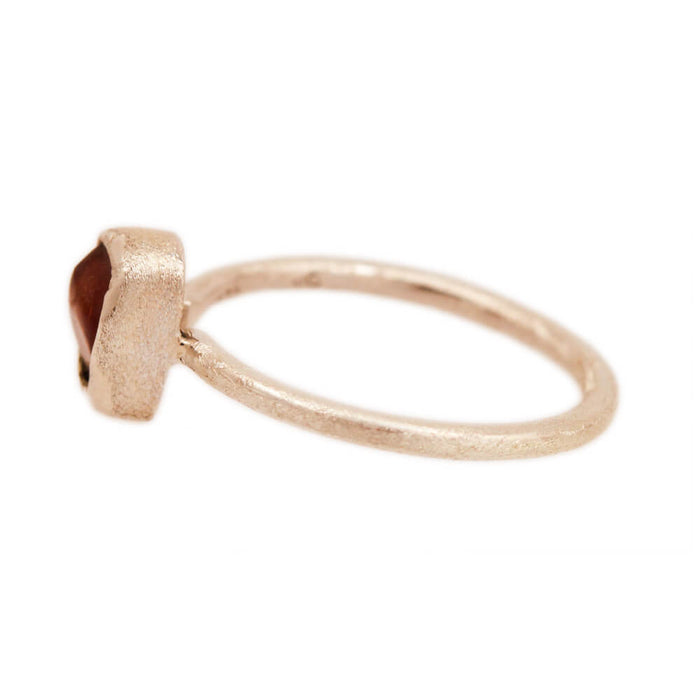 MOROKA Sterling Silver Raw Amber Ring