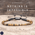 Morse Code Bracelet: NOTHING IS IMPOSSIBLE - Meaningful, Secret Message Adjustable, Uplifting Affirmation Motivation - LND Bands